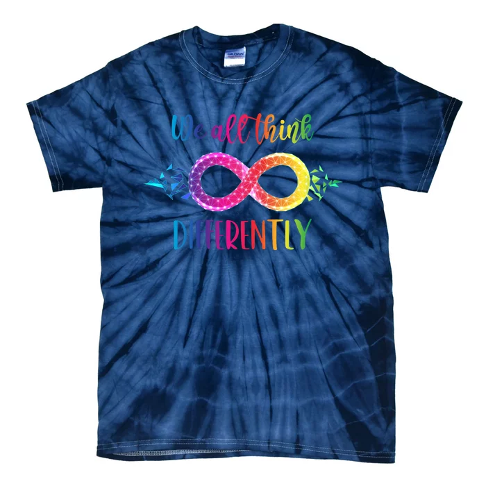 Think Differently Glass Infinity Symbol Autism Awareness Tie-Dye T-Shirt