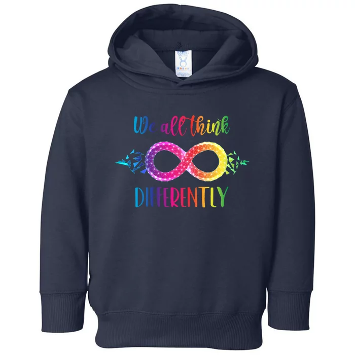 Think Differently Glass Infinity Symbol Autism Awareness Toddler Hoodie