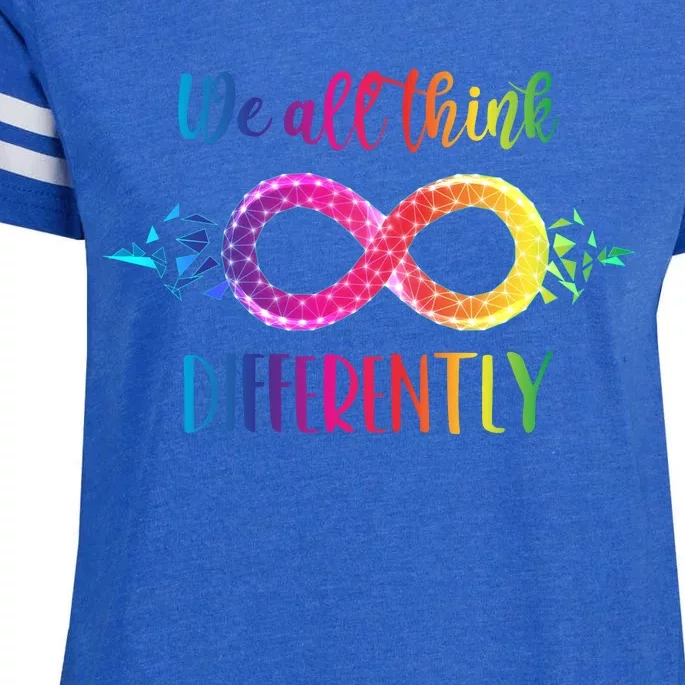 Think Differently Glass Infinity Symbol Autism Awareness Enza Ladies Jersey Football T-Shirt