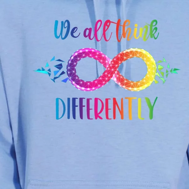 Think Differently Glass Infinity Symbol Autism Awareness Unisex Surf Hoodie