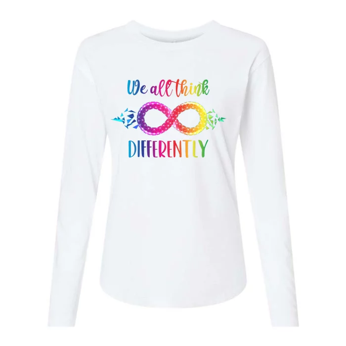 Think Differently Glass Infinity Symbol Autism Awareness Womens Cotton Relaxed Long Sleeve T-Shirt