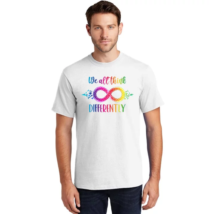 Think Differently Glass Infinity Symbol Autism Awareness Tall T-Shirt