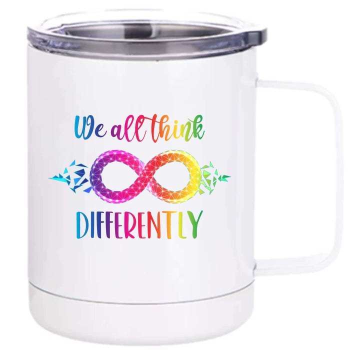 Think Differently Glass Infinity Symbol Autism Awareness Front & Back 12oz Stainless Steel Tumbler Cup