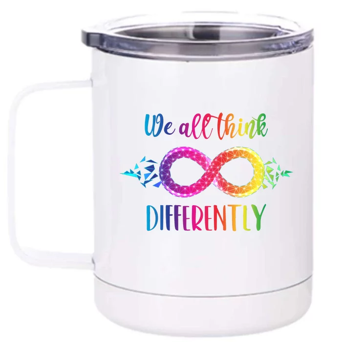 Think Differently Glass Infinity Symbol Autism Awareness Front & Back 12oz Stainless Steel Tumbler Cup