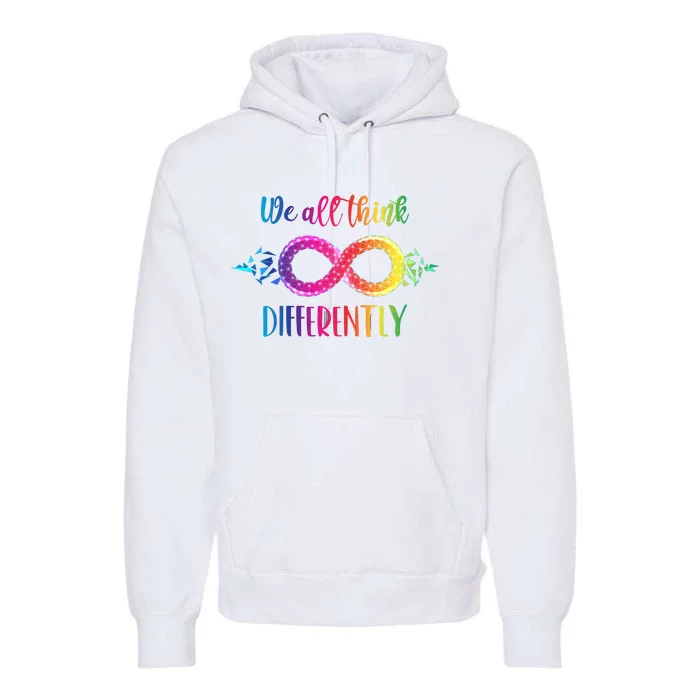 Think Differently Glass Infinity Symbol Autism Awareness Premium Hoodie