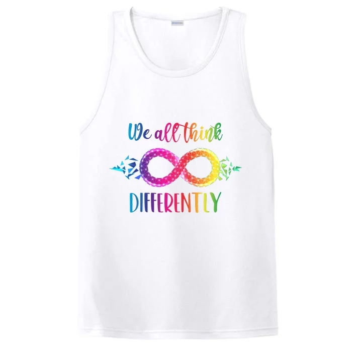 Think Differently Glass Infinity Symbol Autism Awareness Performance Tank