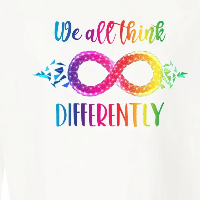 Think Differently Glass Infinity Symbol Autism Awareness Cropped Pullover Crew