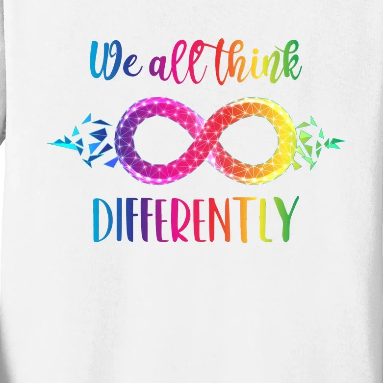 Think Differently Glass Infinity Symbol Autism Awareness Kids Long Sleeve Shirt