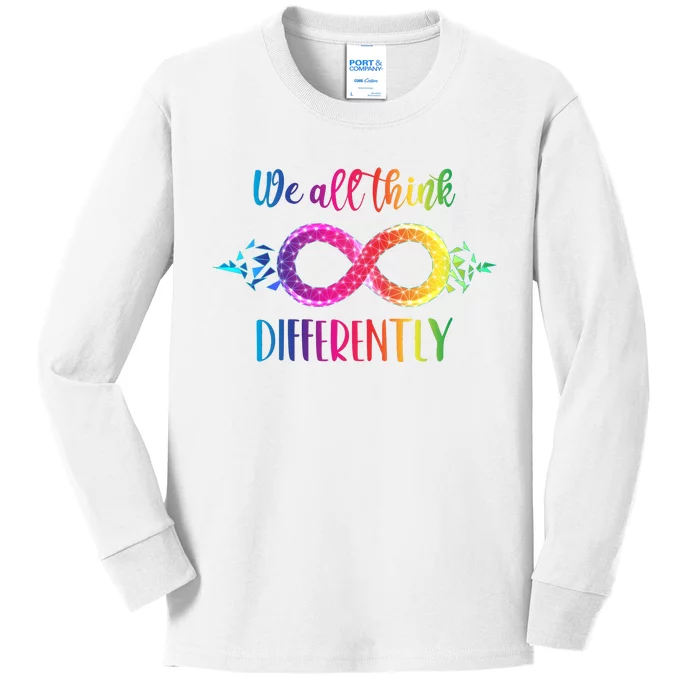 Think Differently Glass Infinity Symbol Autism Awareness Kids Long Sleeve Shirt