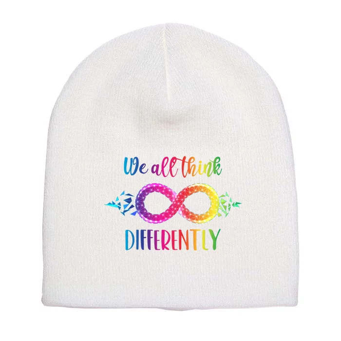 Think Differently Glass Infinity Symbol Autism Awareness Short Acrylic Beanie