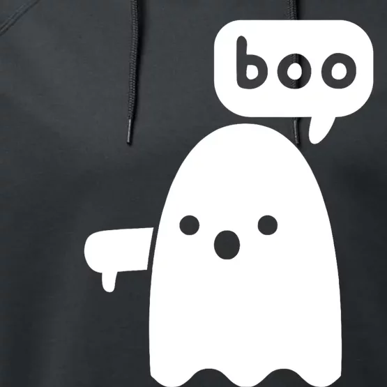 Thumbs Down Ghost Screaming Boo Disapproval Ghost Halloween Performance Fleece Hoodie