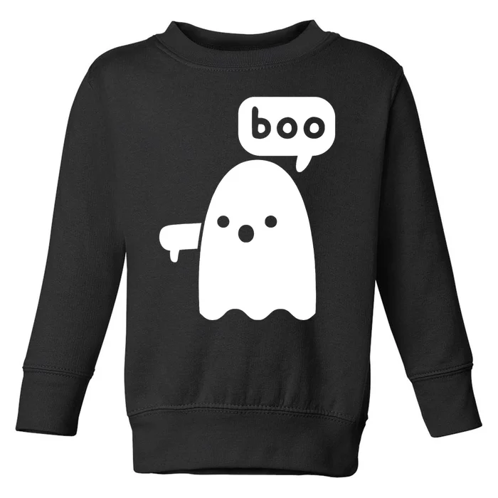 Thumbs Down Ghost Screaming Boo Disapproval Ghost Halloween Toddler Sweatshirt