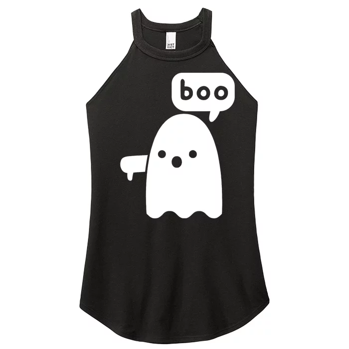 Thumbs Down Ghost Screaming Boo Disapproval Ghost Halloween Women’s Perfect Tri Rocker Tank