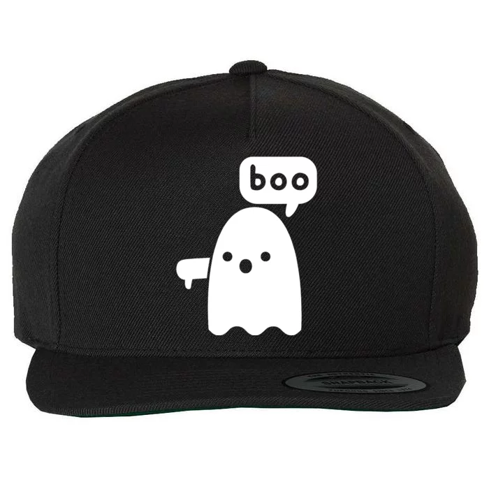 Thumbs Down Ghost Screaming Boo Disapproval Ghost Halloween Wool Snapback Cap