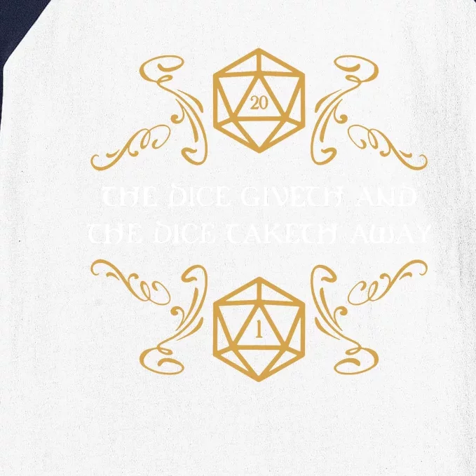 The Dice Giveth And Taketh Dungeons And Dragons Inspired Baseball Sleeve Shirt