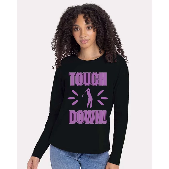 Touch Down Golf Womens Cotton Relaxed Long Sleeve T-Shirt