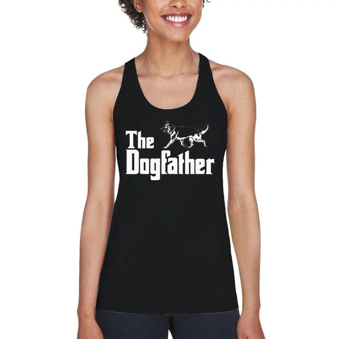 The Dogfather German Shepherd Funny Gift Women's Racerback Tank