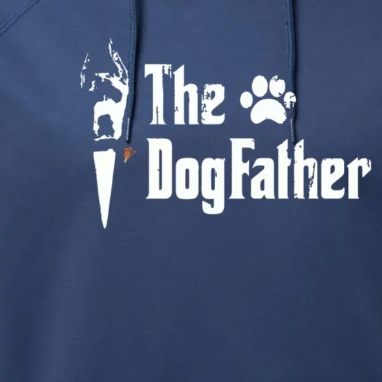 The Dogfather Great Dane Dog Dad Fathers Day Gift Performance Fleece Hoodie