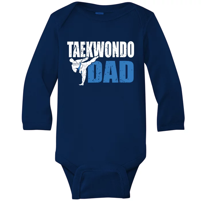 Taekwondo Dad Gift Idea Tae Cool Taekwondo Uniform Baby Long Sleeve Bodysuit