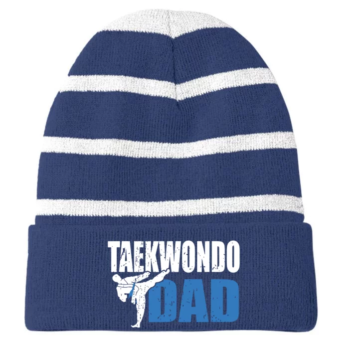 Taekwondo Dad Gift Idea Tae Cool Taekwondo Uniform Striped Beanie with Solid Band