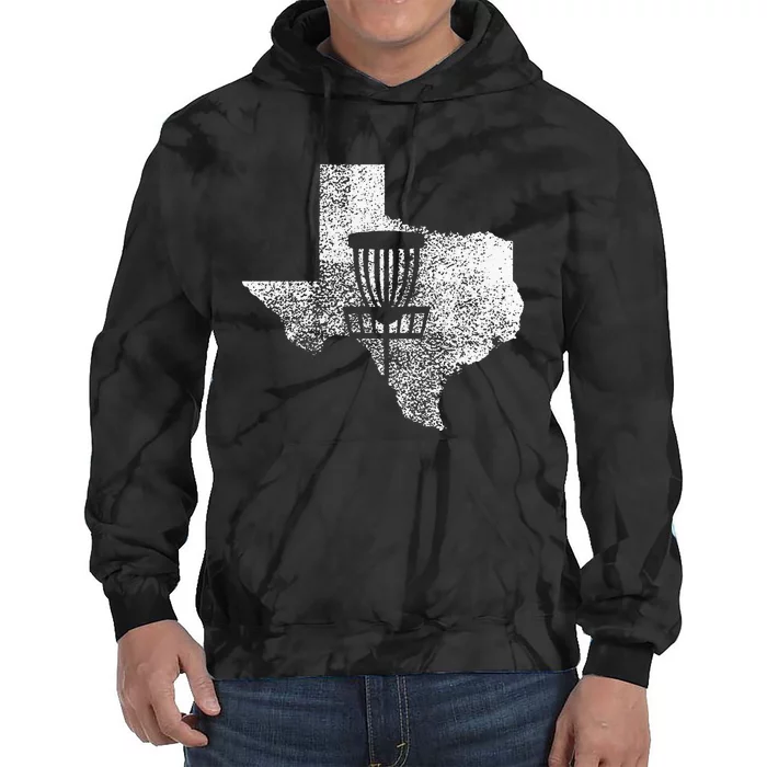 Texas Disc Golf State With Basket Distressed Tie Dye Hoodie