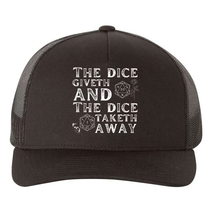 The Dice Giveth And The Dice Taketh Away Yupoong Adult 5-Panel Trucker Hat