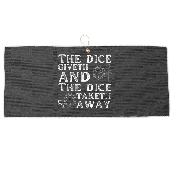 The Dice Giveth And The Dice Taketh Away Large Microfiber Waffle Golf Towel