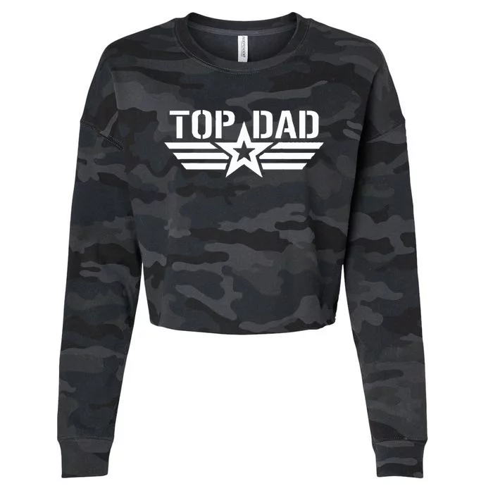 Top Dad Gifts Fathers Day Patriotic Cropped Pullover Crew