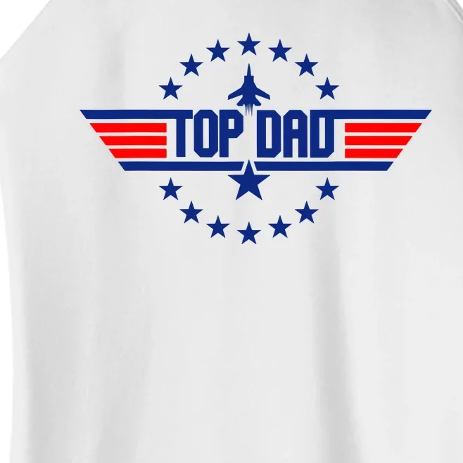 Top Dad Gift From Kids Top Dad Fathers Day Women’s Perfect Tri Rocker Tank