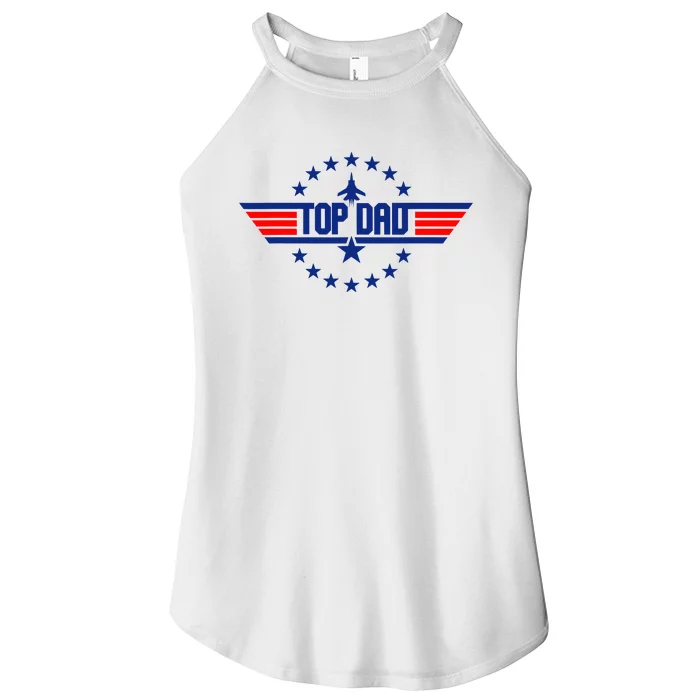 Top Dad Gift From Kids Top Dad Fathers Day Women’s Perfect Tri Rocker Tank