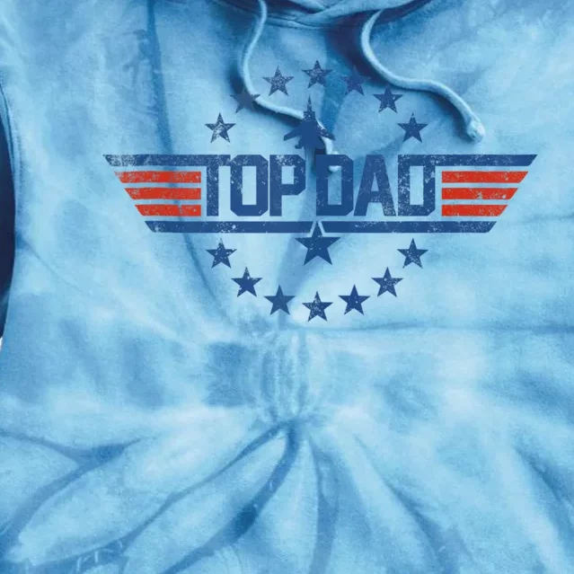 Top Dad Gift For Dad For Fathers Day Funny Top Gun Tie Dye Hoodie