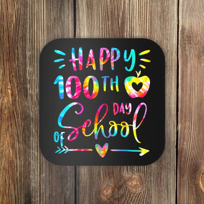 Tie Dye Happy 100th Day Of School Teacher Student 100 Days Coaster