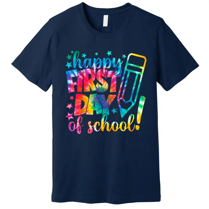 Tie Dye Happy First Day Of School Back To School Teacher Kids Premium T-Shirt