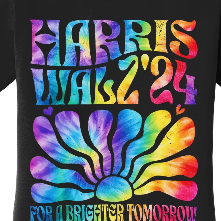 Tie Dye Harris Waltz 2024 Election Kamala Harris Tim Waltz Women's T-Shirt