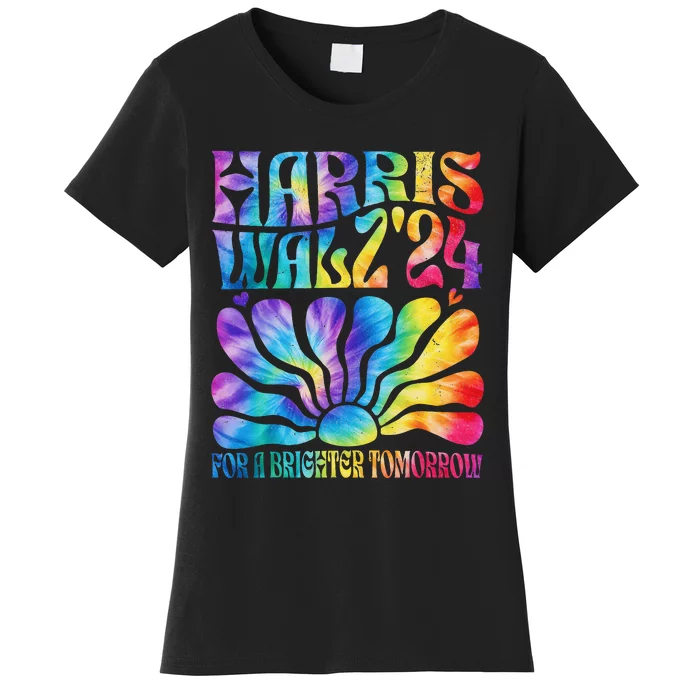 Tie Dye Harris Waltz 2024 Election Kamala Harris Tim Waltz Women's T-Shirt