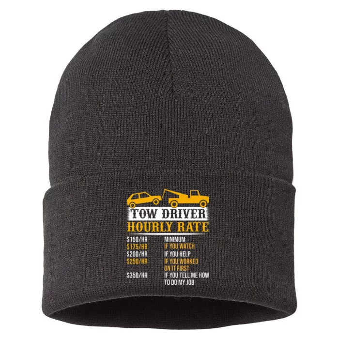 Tow Driver Hourly Rate Tow Truck Driver Tow Trucker Sustainable Knit Beanie