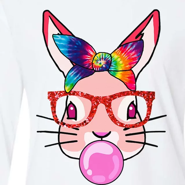 Tie Dye Headband Bunny Bubble Gum Funny Womens Cotton Relaxed Long Sleeve T-Shirt