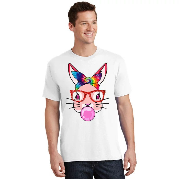 Tie Dye Headband Bunny Bubble Gum Funny T-Shirt