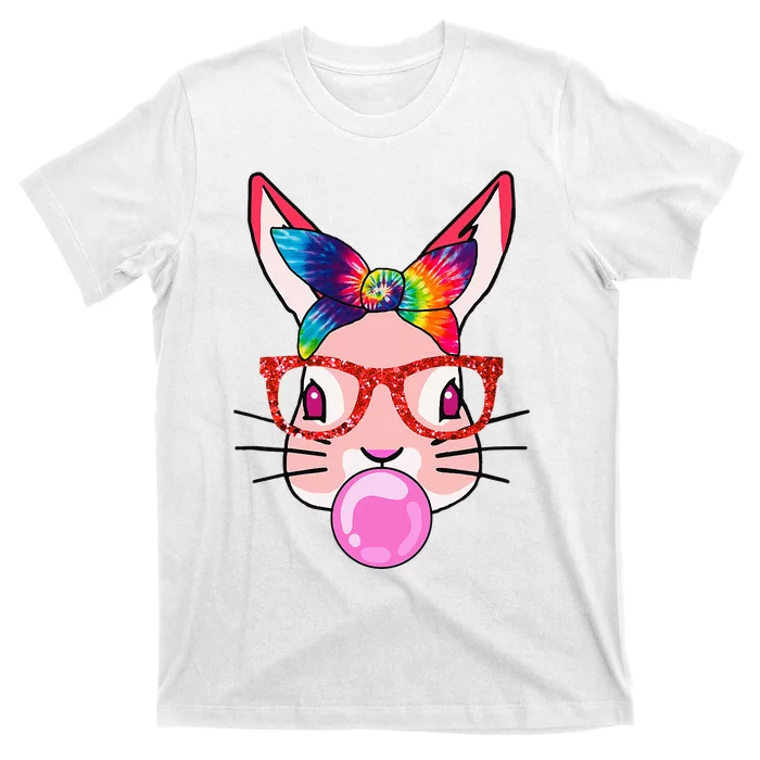 Tie Dye Headband Bunny Bubble Gum Funny T-Shirt