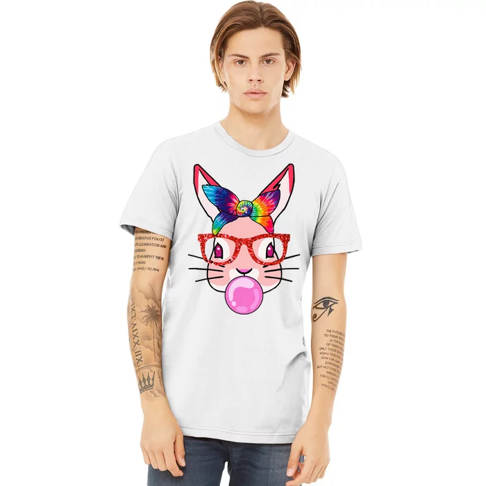 Tie Dye Headband Bunny Bubble Gum Funny Premium T-Shirt