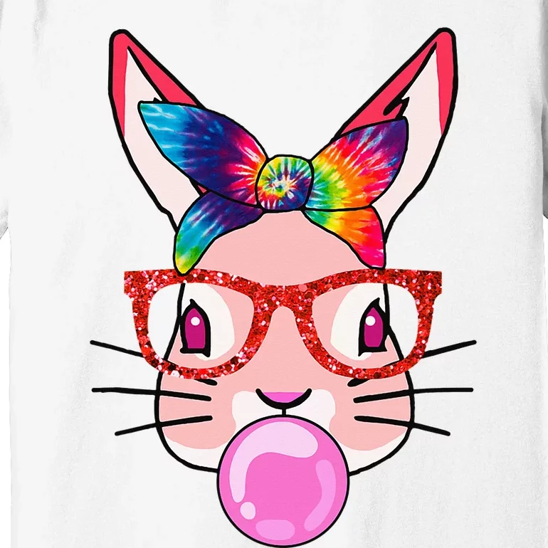 Tie Dye Headband Bunny Bubble Gum Funny Premium T-Shirt