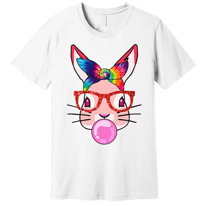 Tie Dye Headband Bunny Bubble Gum Funny Premium T-Shirt