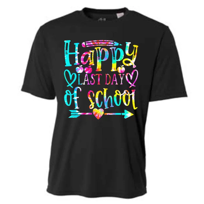 Tie Dye Happy Last Day of School Teacher Student Grad Cooling Performance Crew T-Shirt