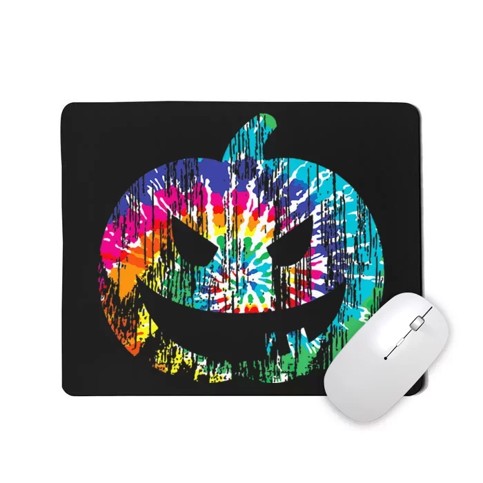 Tie Dye Halloween Jack O Lantern Spooky Pumpkin Mousepad