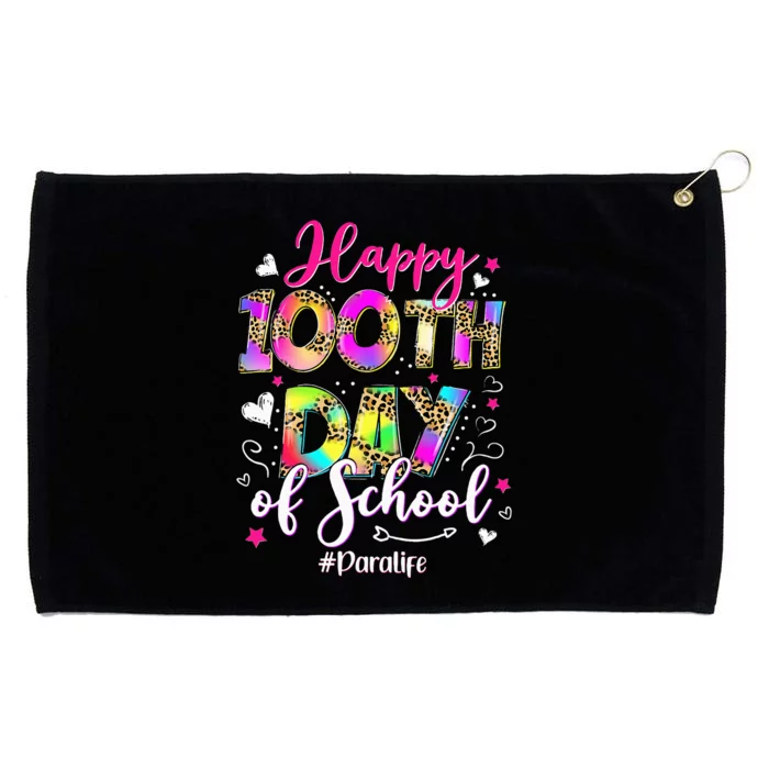 Tie Dye Happy 100th Day Of School Para Life Grommeted Golf Towel