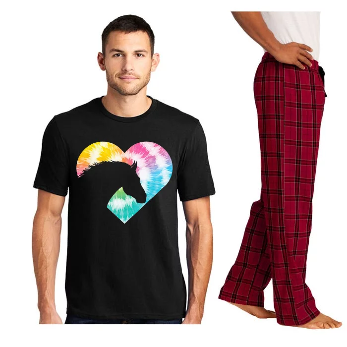 Tie Dye Horse Heart Shaped Animal Lover Horseback Rider Pajama Set