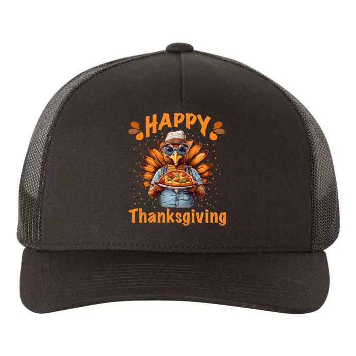 Turkey Day Happy Thanksgiving Family Dinner Yupoong Adult 5-Panel Trucker Hat