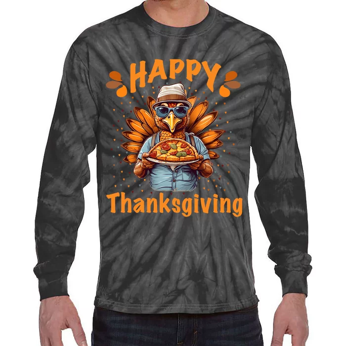 Turkey Day Happy Thanksgiving Family Dinner Tie-Dye Long Sleeve Shirt