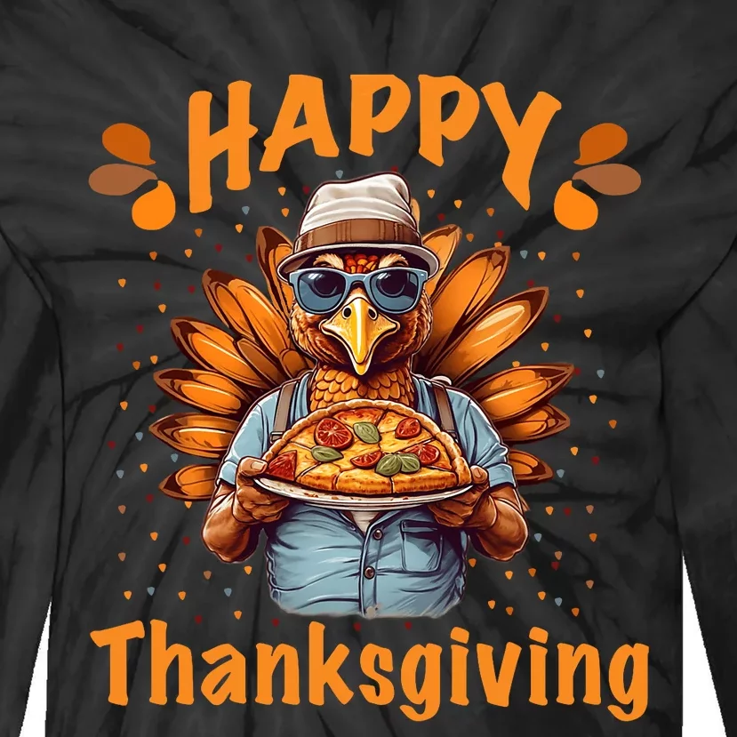 Turkey Day Happy Thanksgiving Family Dinner Tie-Dye Long Sleeve Shirt