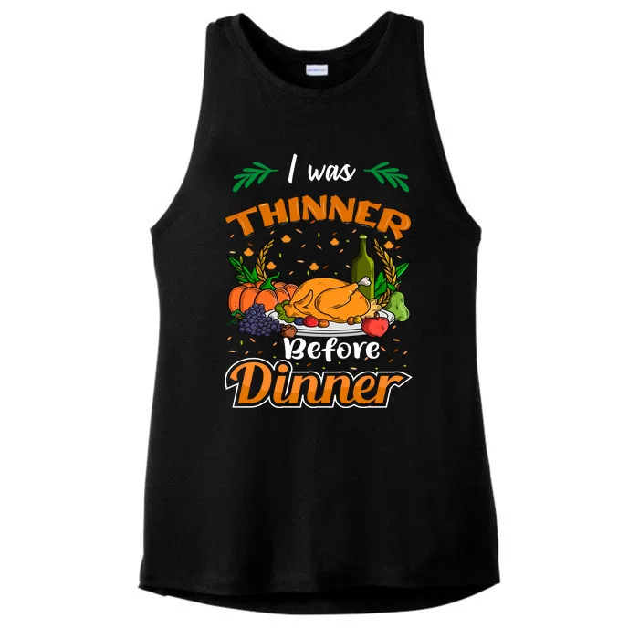 Thanksgiving Day Humor Graphic Ladies Tri-Blend Wicking Tank